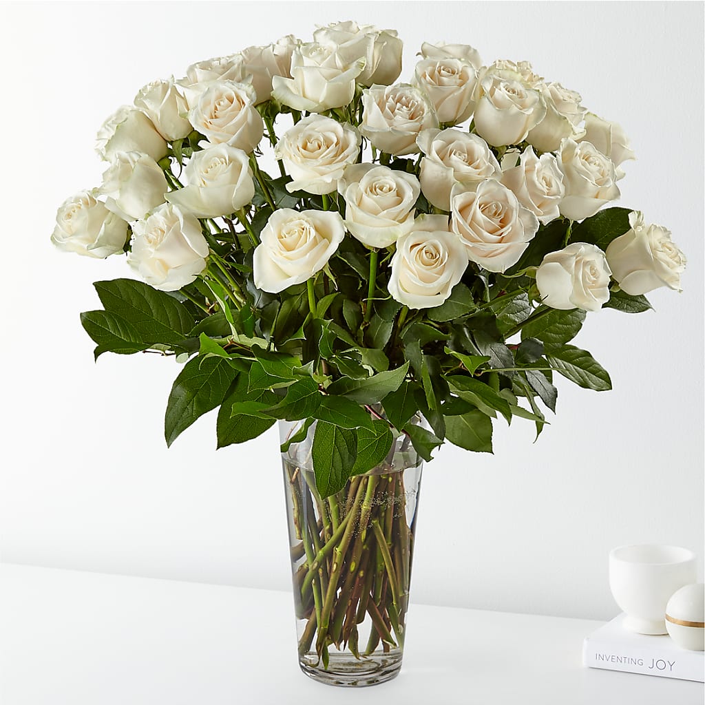 Long Stem White Rose Bouquet – CARLSON & CO, Springfield GA