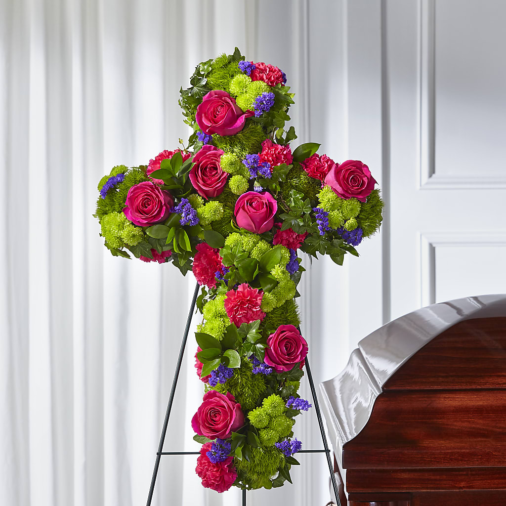 Tribute Rose Floral Cross – CARLSON & CO, Springfield GA