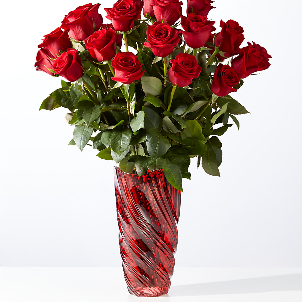 Classic Love Red Rose Bouquet with Luxe Swirl Vase – CARLSON & CO, Springfield GA