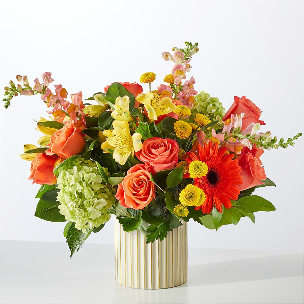 Autumn Sunshine Bouquet with Ivory Vase – CARLSON & CO, Springfield GA