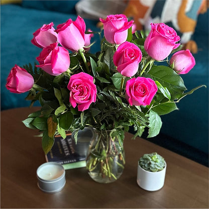 Long Stem Pink Rose Bouquet – CARLSON & CO, Springfield GA